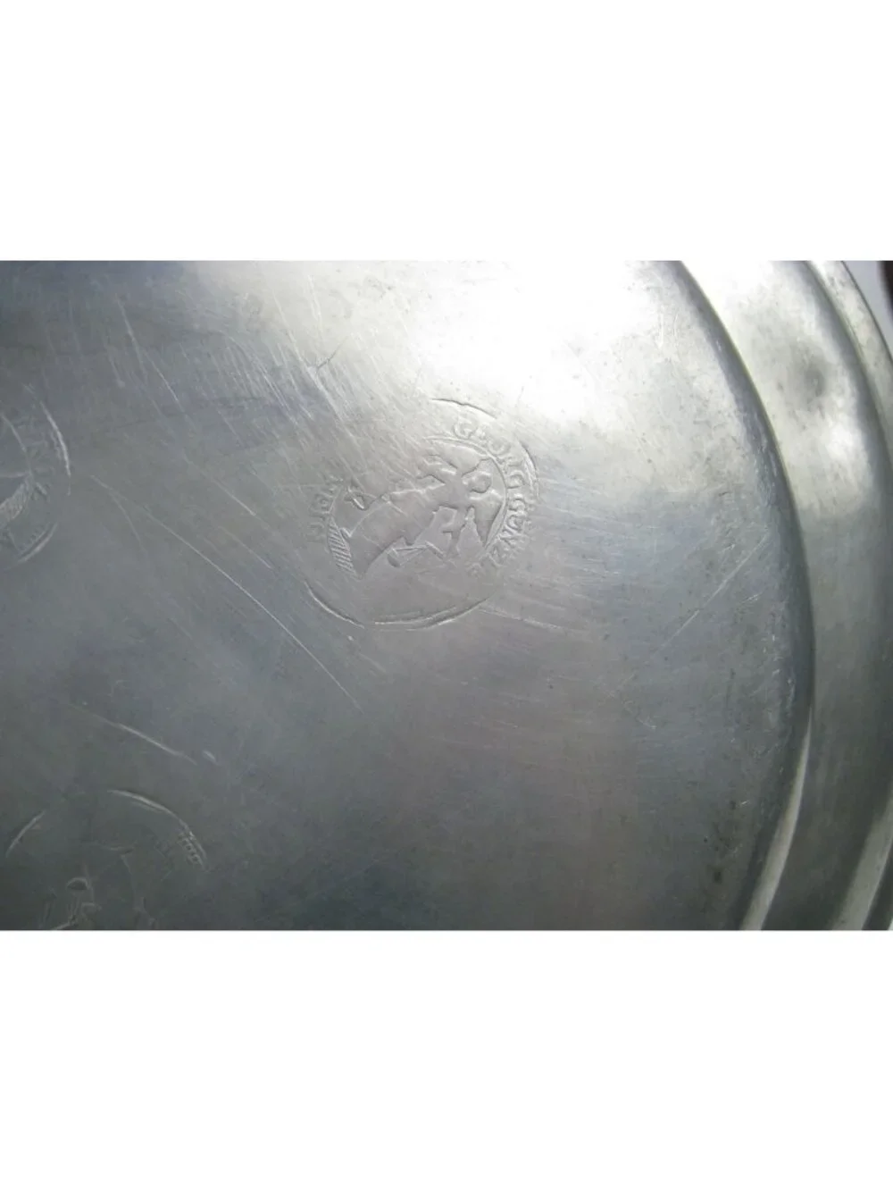 Zinn German Antique Pewter Plate Engraved Klenck 1839 Charger Home Georg Gonzler